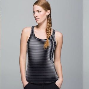 Lululemon Black Stripe Studio Racerback Tank Top